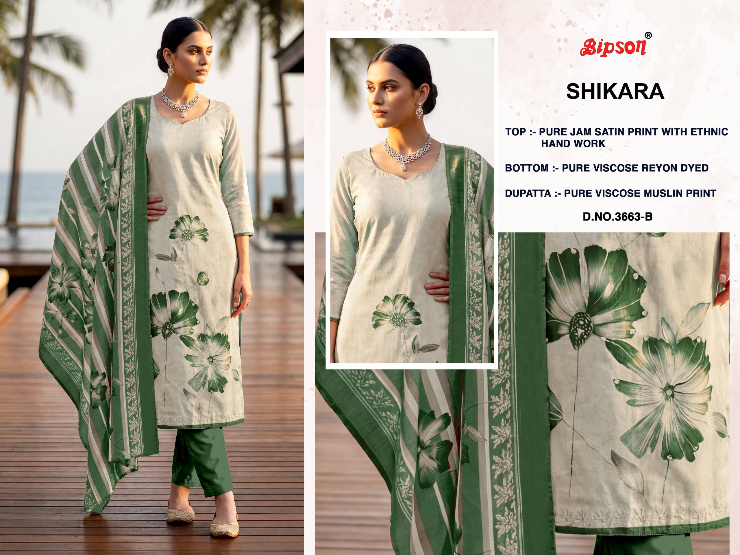 SIKARA - 3663 Series By BIPSON PRINTS Stylish Beautiful Colourful Pure JAAM Satin Dresses At Wholesale Price